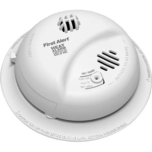 BRK HD6135FB Heat Alarm,135° Fixed and Rate of Rise, 120V AC, 60Hz Wire-in, Rate-of-Rise, with 9V Battery Backup