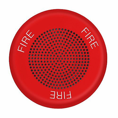 Eaton ELSPKRC Wheelock Eluxa LED High Fidelity Speaker, Ceiling, FIRE Lettering, 24VDC, Red