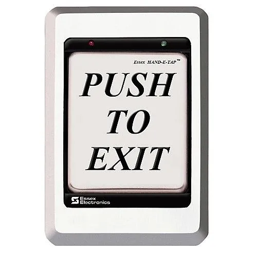 Essex HET-S-PTE Hand-E-Tap Programmable Touch Switch "Push to Exit" Graphic, Stainless Bezel