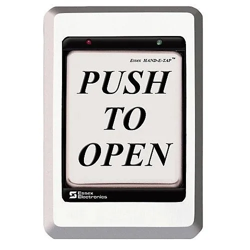 Essex HET-S-PTO Hand-E-Tap Programmable Touch Switch "Push to Open" Graphic, Stainless Bezel