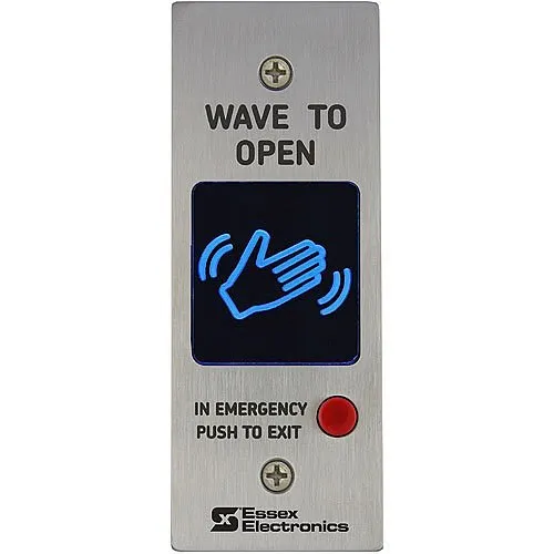 Essex HEWMO-1 Narrow "Wave to Open" Touchless Switch with Manual Override, Stainless Faceplate