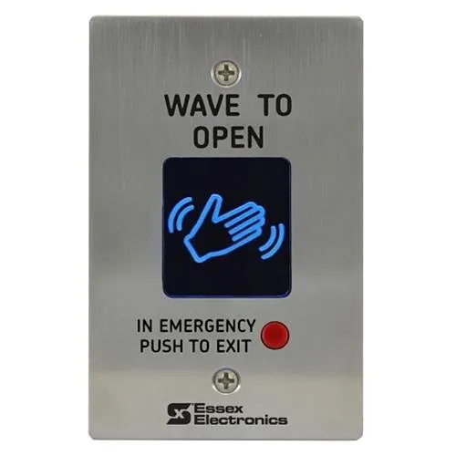 Essex HEWMO-2 Hand-E-Wave Single Gang Radius Corners with Manual Override, Stainless Faceplate