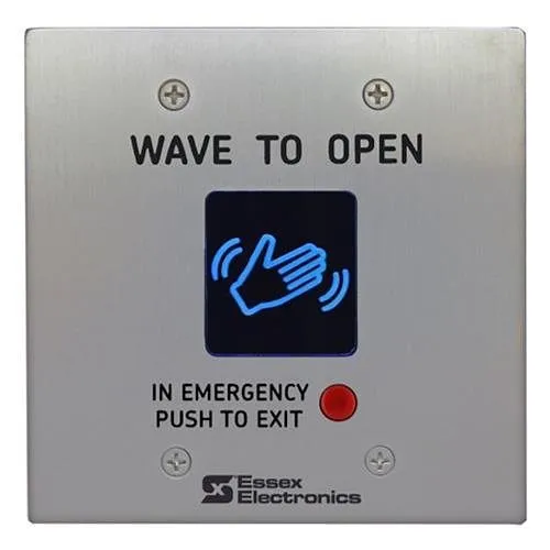 Essex HEWMO-3 Hand-E-Wave Double Gang Radius Corners with Manual Override, Stainless Faceplate