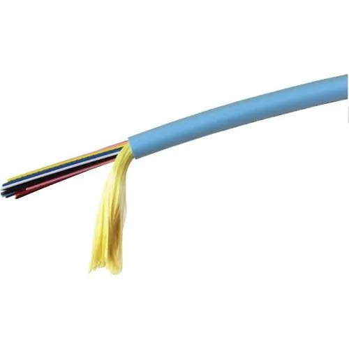 Hubbell HFCB15012P4 HFCD15 Indoor Tight Buffer Distribution, 12 strand, Plenum, Armored, OM4, MM, Aqua Jacket