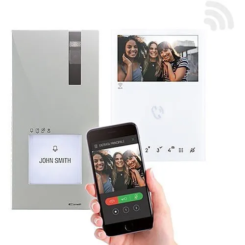 Comelit HFX-7000MW Wi-Fi 2-Wire Video Intercom Kit with Mini Hands-Free Monitor and Quadra Panel
