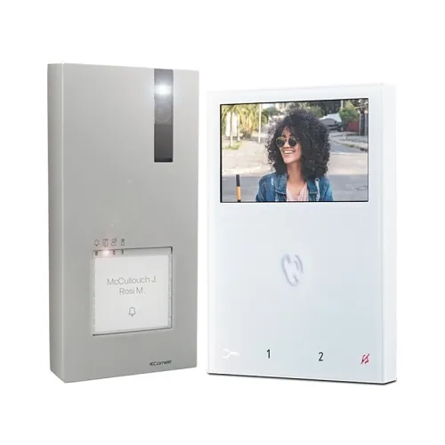 Comelit HFX-7000M 2-Wire Video Intercom Kit with Mini Hands-Free Monitor and Quadra Panel