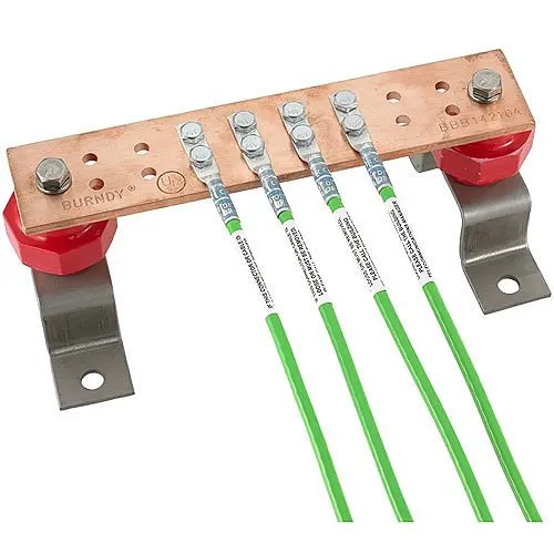 Hubbell HGBL06D Grounding and Bonding, Lug, 6 AWG, Double Hole, 1/4" ID Spaced 5/8", 50-Pack