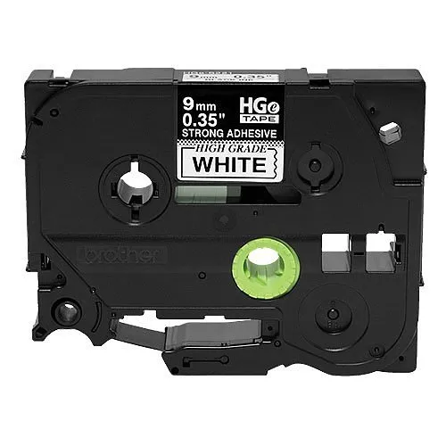 Brother HGES2215PK Extra-Strength Label Tape, 9mm (0.35") Width, Black on White, Laminated Industrial Adhesive, 26.2' (8 m) Roll