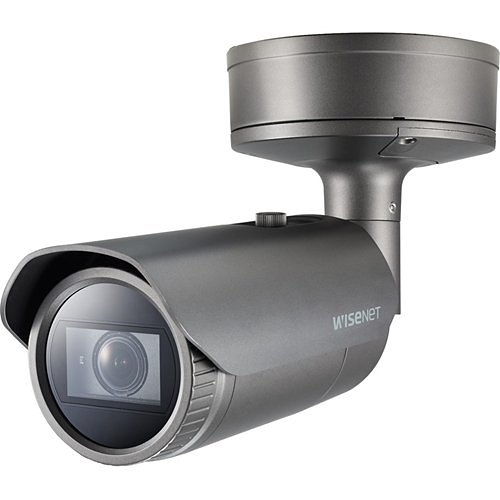 Hanwha XNO-8080R X-Series 5MP IR Bullet Camera, 3.7-9.4mm Varifocal Lens, Gray