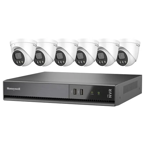 Honeywell HKCNV080102CE5R306 Color Night Vision Video Surveillance Kit, Includes 8-Channel CNV NVR 2TB, and (6) 5MP Ball Cameras
