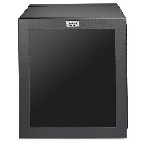 Hubbell HLQ24 QuadCab, Wall Mount Cabinet, Light Duty, 12 Rack Units, 24" Deep, Window Door, Black