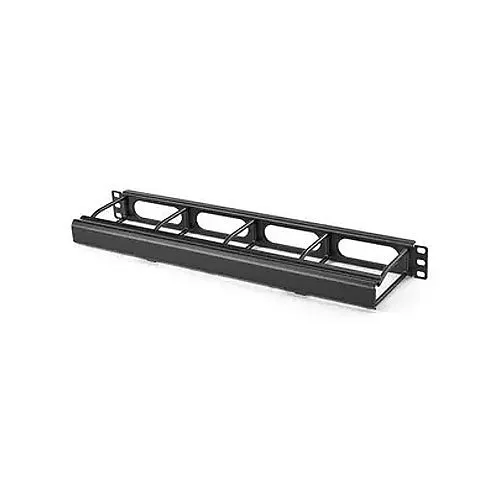 Hubbell HM14C M-Series Horizontal Cable Management, 1-Unit, 4" Extension, with Cover, Black