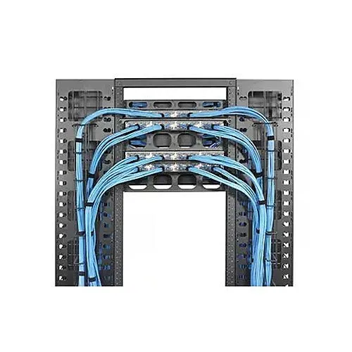 Hubbell HM14C Horizontal Cable Management, M-Series, 1-Unit, 4" Extension, with Cover, Black