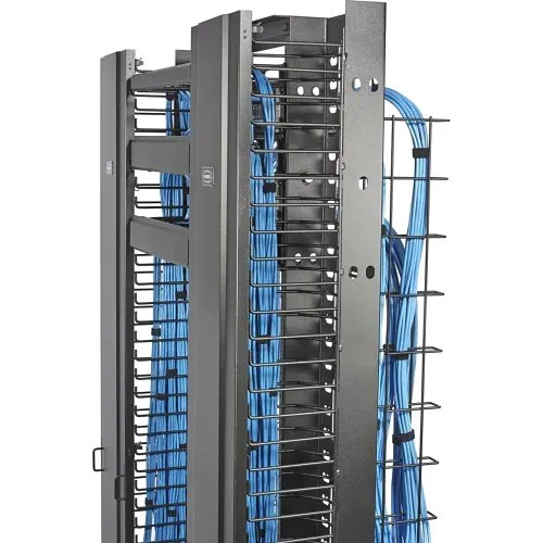 Hubbell HM14C Horizontal Cable Management, M-Series, 1-Unit, 4" Extension, with Cover, Black