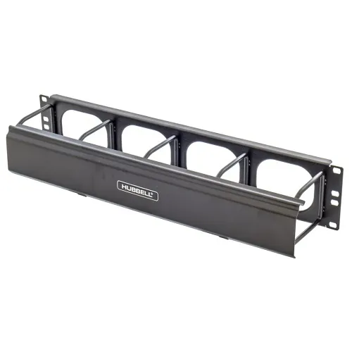 Hubbell HM34C M-Series Horizontal Cable Management, 3U, 4" Depth, Cover, Black