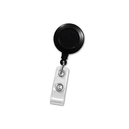Brady ID 2120-3031 Badge Reel with Clear Vinyl Strap and Belt Clip, 25-Pack, Black
