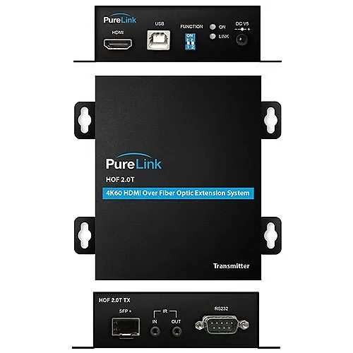 PureLink HOF T2.0 TX/RX 4K/60 HDMI Over Fiber Extension System, HDMI 2.0, HDCP 2.2, TAA Compliant
