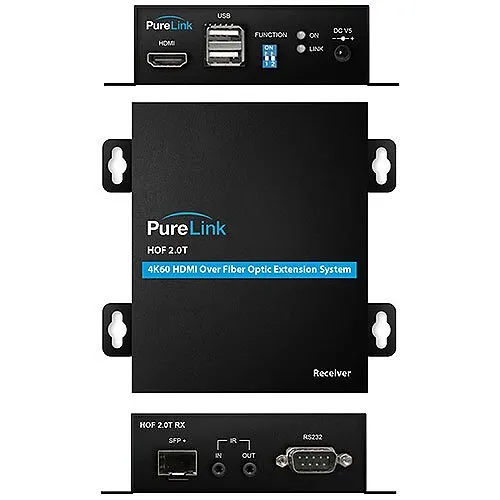 PureLink HOF T2.0 TX/RX 4K/60 HDMI Over Fiber Extension System, HDMI 2.0, HDCP 2.2, TAA Compliant