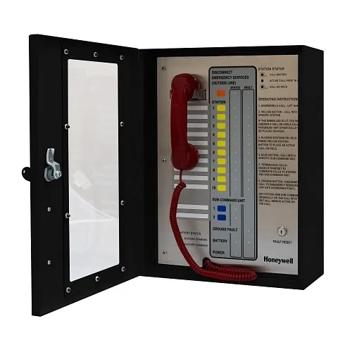 Honeywell Area of Refuge HON-AOR-10-DKL Analog AOR Command Unit with 10-Station Capacity, Door with Keyed Latch