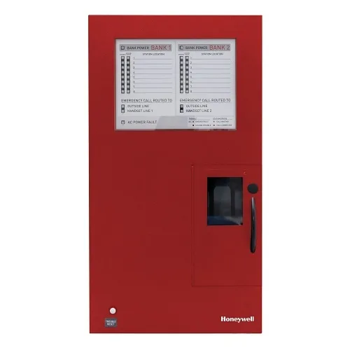 Honeywell Area of Refuge HON-AOR-16-R Expanded Analog AOR Command Unit with 16-Station Capacity, Red