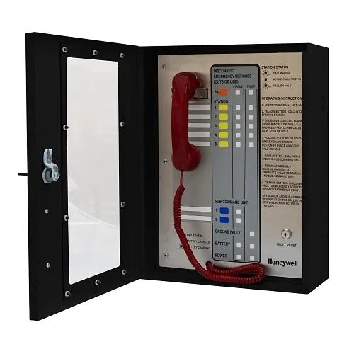 Honeywell Area of Refuge HON-AOR-5-DKL-ETL Analog AOR Command Unit with 5-Station Capacity, Dark Lens and ETL Certification