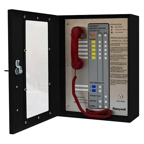 Honeywell Area of Refuge HON-AOR-5-DKL Analog AOR Command Unit with 5-Station Capacity, Dark Lens