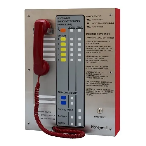 Honeywell Area of Refuge HON-AOR-5-ETL-R Analog Command Unit with 5-Station Capacity, ETL Certification, Red