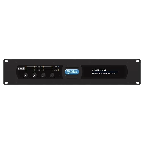 AtlasIED HPA2604 4-Channel 2600W Commercial Amplifier, Black