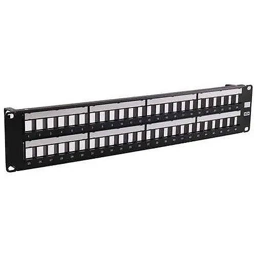 Hubbell HPJ48 Patch Panel, Jack, Unloaded, 48-Port, 19" X 3.50" H