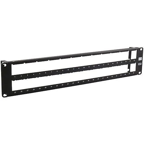 Hubbell HPJ48 Patch Panel, Jack, Unloaded, 48-Port, 19" W X 3.50" H