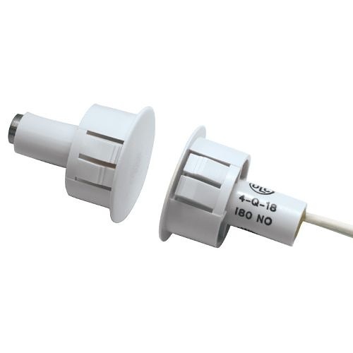 GRI 185-12WG-W 3/4" Steel Door Recessed Switch Set, Wide Gap, 5W, 175VDC, 0.25 Amp, Open Loop, N/C, B, White