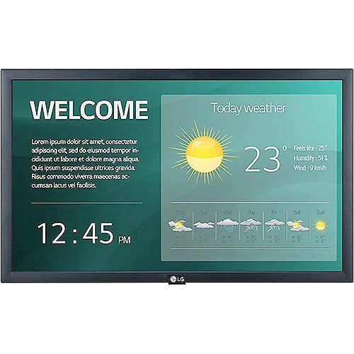 LG Pro 22SM3G-B 22" IPS Full HD LED Back-Lit Digital Display with Embedded CMS, Quad Core SoC with webOS 4.0, Smart Signage Platform and Built-in WiFi