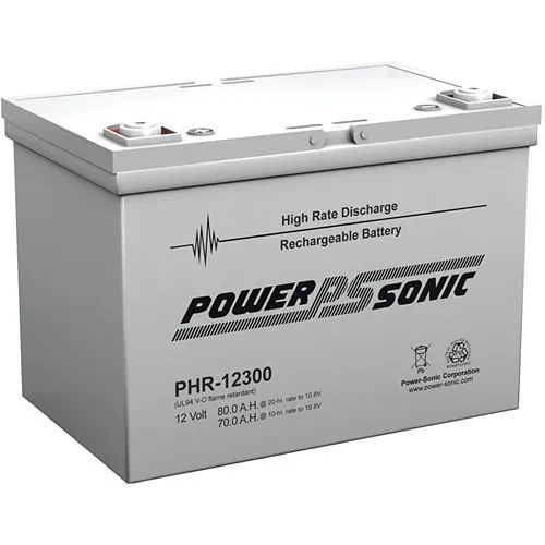 Power Sonic PHR-12300 PHR Series 12V, 82Ah High-Rate Rechargeable SLA Battery, T6 Terminals