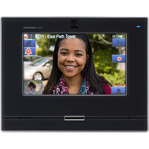 Aiphone IX-MV7-B IP SIP Compatible IP Video Master Station 7" Touchscreen and Hands-Free, Includes Desk Stand, Black