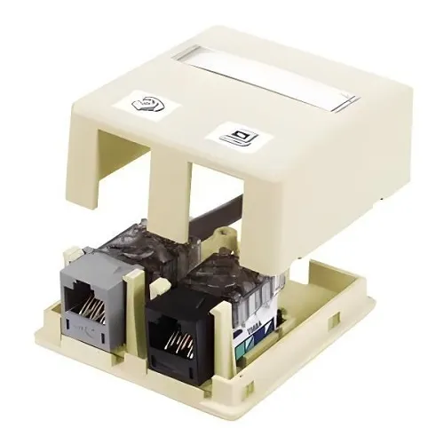 Hubbell HSB2EI 2-Port Housing, Surface Mount, Electric Ivory