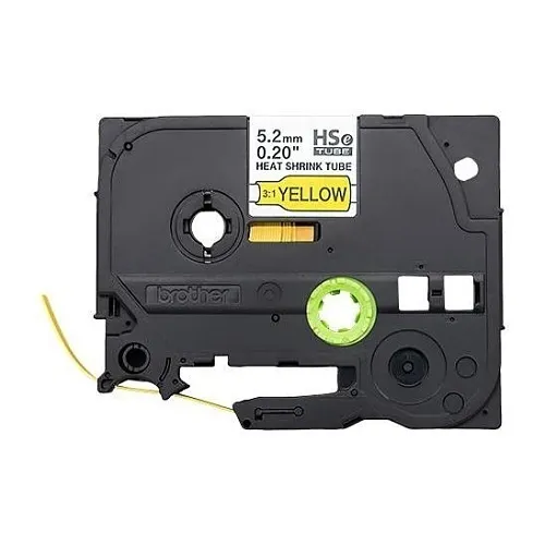 Brother HSE611E Black on Yellow 3:1 Heat Shrink Tube