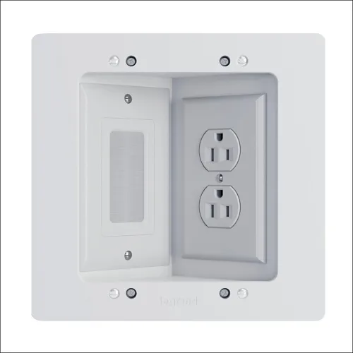 Pass & Seymour HT2302KWH In-Wall Power and Cable Management TV Connection Kit