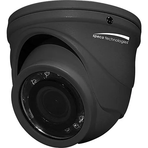 Speco HT471T 4MP HD-TVI Mini IR Turret Camera, 2.9mm Lens, Gray