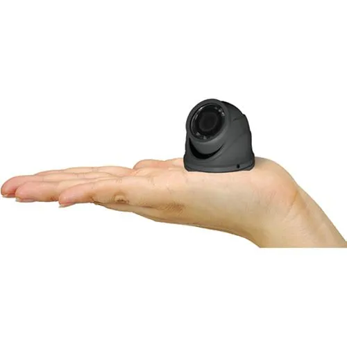 Speco HT471TG 4MP HD-TVI Mini IR Turret Camera, 2.9mm Lens, Gray