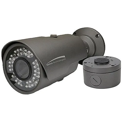 Speco HT7040TM 2MP IR Bullet Camera with Junction Box, 2.8-12mm Motorized Lens, Dark Gray