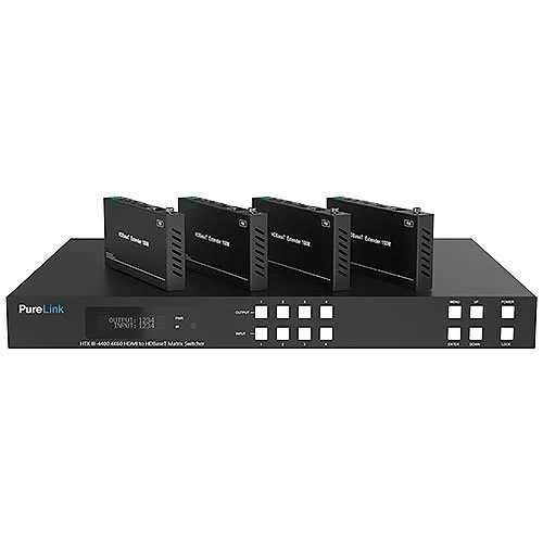 PureLink HTX III-4400 HDTools 4x4 Ultra HD 4K60 4:4:4, HDMI 2.0b, HDCP 2.2, to HDBaseT Matrix Switcher with Audio De-embed