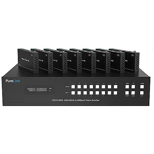PureLink HTX III-8800 HDTools 8x8 Ultra HD 4K60 4:4:4, HDMI 2.0b, HDCP 2.2, to HDBaseT Matrix Switcher with Audio De-embed