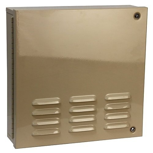 A+G CBB2BE 1010 Series Bell Box, Hinged Metal Cabinet with Burglar Bell and Tampers, Beige
