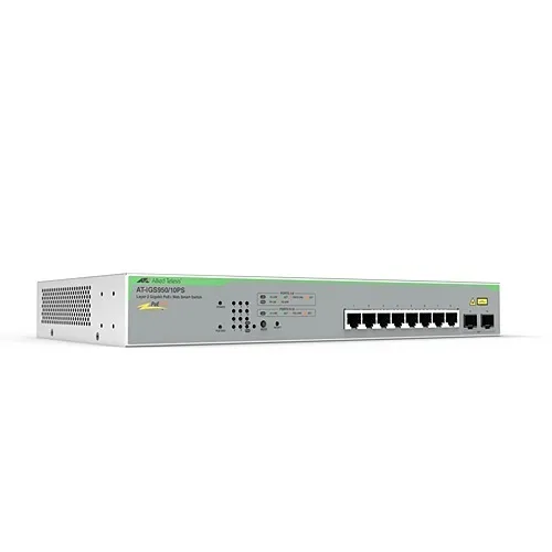 Hanwha HV-IGS950/10PS-910 8-Port Gigabit Websmart PoE+ Switch, 2x SFP Uplink Ports, 130W Total Power Budget, No WAVE Integration