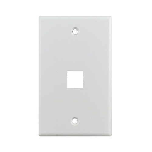 Simply45 S45-3201W Port White Keystone Wall Plate Standard Single Gang