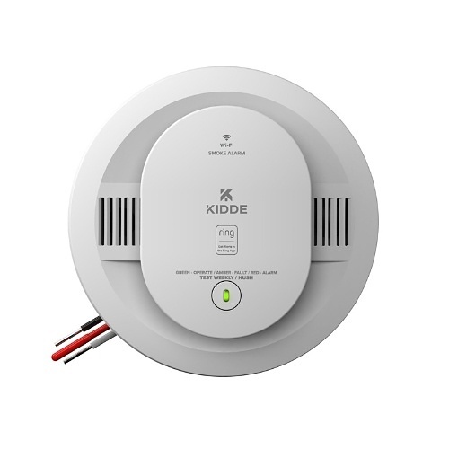 Kidde RGSAR-RW Ring Smart Smoke Alarm, Hardwired with AA Battery Backup