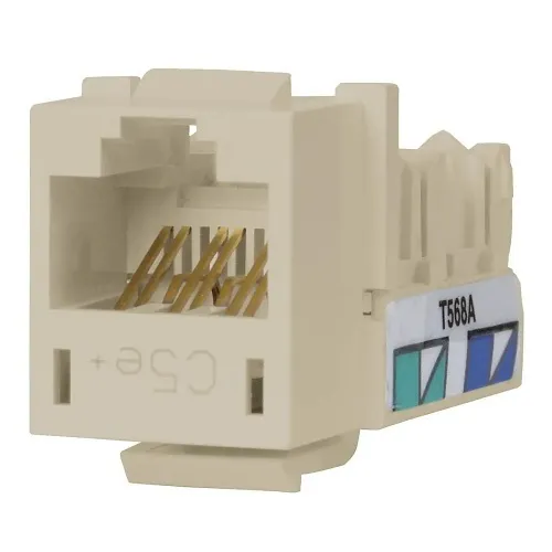 Hubbell HXJ5EOW CAT5e Keystone Jack 8POS UNI A/B, Office White