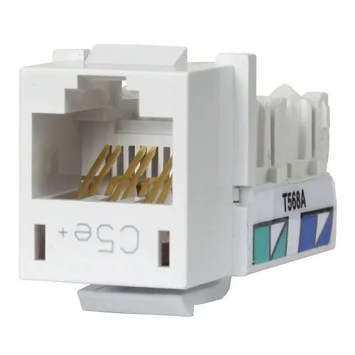 Hubbell HXJ5EW CAT5e Keystone Jack 8POS UNI A/B, White