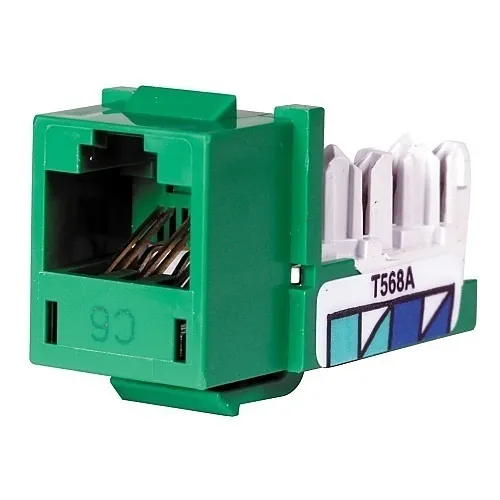 Hubbell HXJ6GN24 XCELERATOR CAT6 Modular Jack, Green
