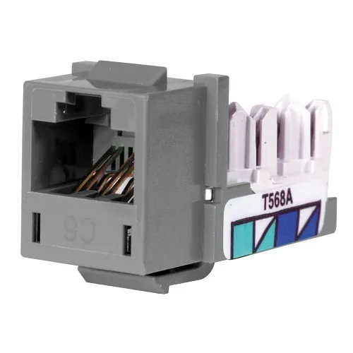 Hubbell HXJ6GY24 XCELERATOR CAT6 Modular Jack, Grey